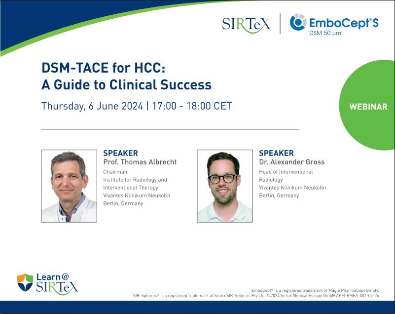 Webinář DSM-TACE for HCC: A Guide to Clinical Success